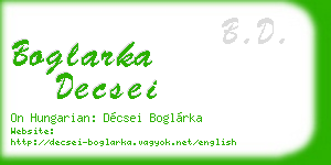 boglarka decsei business card
