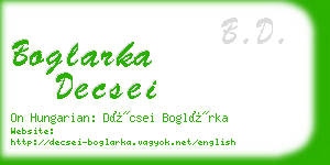 boglarka decsei business card